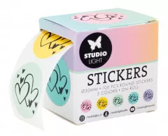 Studio Light Round Stickers on Roll - Hearts