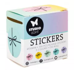 Studio Light Round Stickers on Roll - Gift Bow