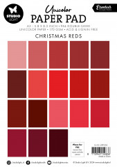 Studio Light - Unicolor Paper Pad - Christmas Essentials Nr. 205 - Christmas Reds