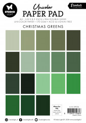 Studio Light - Unicolor Paper Pad - Christmas Essentials Nr. 206 - Christmas Greens