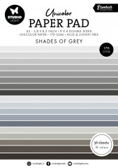 Studio Light - Unicolor Paper Pad - Essentials Nr. 248 - Shades Of Grey