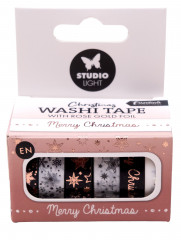 Christmas Essentials Nr. 24 - Washi Tape - Black/White Rose Gold