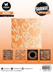 Studio Light Mask Stencil - Grunge Collection Nr. 180 - Grungy Hearts