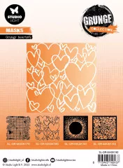 Studio Light Mask Stencil - Grunge Collection Nr. 180 - Grungy Hearts