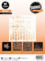 Studio Light Mask Stencil - Grunge Collection Nr. 206 - Lines and Dots