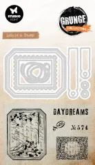 Studio Light - Stamp and Cutting Die - Grunge Collection - Label & Stamp