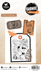 Studio Light - Stamp and Cutting Die - Grunge Collection - Tag & Tickets