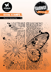 Studio Light Clear Stamps - Grunge Collection Nr. 402 - Floral Butterfly