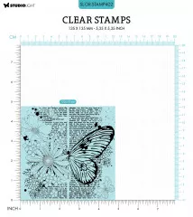 Studio Light Clear Stamps - Grunge Collection Nr. 402 - Floral Butterfly