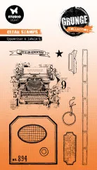 Studio Light Clear Stamps - Grunge Collection Nr. 826 - Typewriter & Labels Studio Light Clear Stamps - Grunge Collection Nr. 826 - Typewriter & Labels