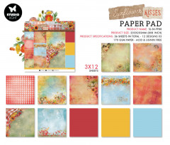 Studio Light 8x8 Paper Pad Backgrounds - Sunflower Kisses