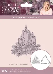 Clear Stamp & Cutting Die - Thorn & Bloom - Rose Candles