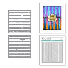 Spellbinders - Stencil - Beautifully Imperfect - Tattered Stripes