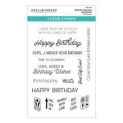 Spellbinders Clear Stamps - Birthday Celebrations - Birthday Unboxing Sentiments Spellbinders Clear Stamps - Birthday Celebrations - Birthday Unboxing Sentiments