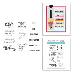 Spellbinders Clear Stamps - Birthday Celebrations - Complimentary Slider Greetings