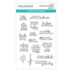 Spellbinders Clear Stamps - Shiny New Day Sentiments