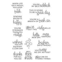 Spellbinders Clear Stamps - Shiny New Day Sentiments