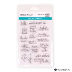 Spellbinders Clear Stamps - Shiny New Day Sentiments