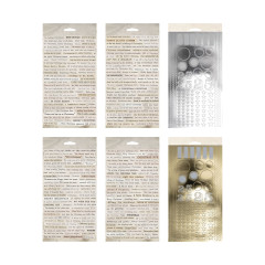 Detailansicht der 458 Sticker aus dem Tim Holtz Stickerbuch: Weihnachtliche Sprüche, Zahlen, Siegel und Etiketten in Creme, Beige und Weiß
