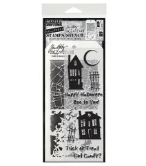 Tim Holtz Mixed-Media Stamps & Stencil - Ghost Town