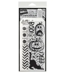 Tim Holtz Mixed-Media Stamps & Stencil - Eek A Boo
