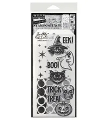 Tim Holtz Mixed-Media Stamps & Stencil - Retro Frights