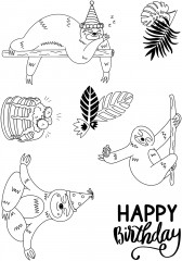 Clear Stamps - Happy Sloth Day