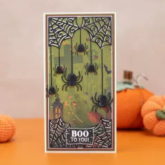 Metal Cutting Die - Vintage Halloween - Corner Web and Spiders