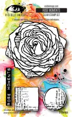 Visible Image - Clear Stamps - Grunge Florals - Rose Moments
