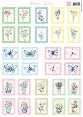 Schneidebogen A4 - Stamps Spring
