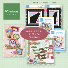 Anwendungsbeispiele für Marianne Design Marleens Picture Frames und Christmas Elements