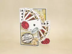 Clear Stamp & Cutting Die - Vintage Vegas - Royal Flush