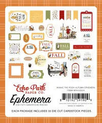 Die Cut Cardstock Pieces - Winnie The Pooh Autumn - Ephemera