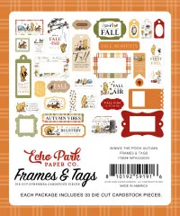 Die Cut Cardstock Pieces - Winnie The Pooh Autumn - Frames & Tags
