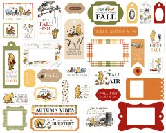 Die Cut Cardstock Pieces - Winnie The Pooh Autumn - Frames & Tags