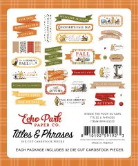 Die Cut Cardstock Pieces - Winnie The Pooh Autumn - Titles & Phrases