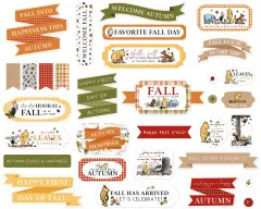 Die Cut Cardstock Pieces - Winnie The Pooh Autumn - Titles & Phrases