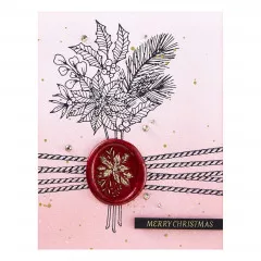 Spellbinders - 3D Wax Seal Stamp - Poinsettia Bouquet