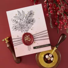 Spellbinders - 3D Wax Seal Stamp - Poinsettia Bouquet