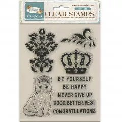 Stamperia Clear Stamps - Crown and Cat