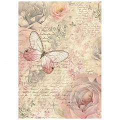 Stamperia Rice Paper - Shabby Rose - Butterfly