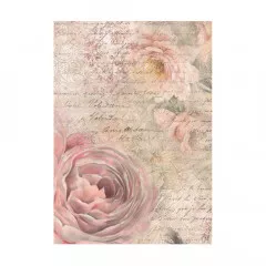 Stamperia A6 Rice Paper - Shabby Rose - Backgrounds