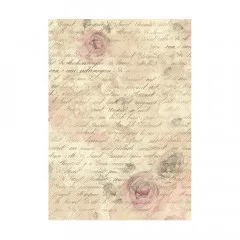 Stamperia A6 Rice Paper - Shabby Rose - Backgrounds