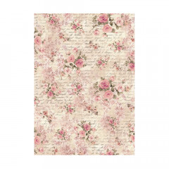 Stamperia A6 Rice Paper - Shabby Rose - Backgrounds