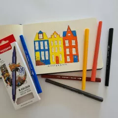 Bruynzeel Fineliner Brush Pen Set 6er - Amsterdam