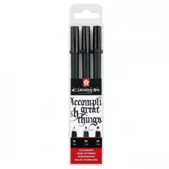 Kalligrafie Stift - Pigma Calligrapher Set - Schwarz 1,2,3mm