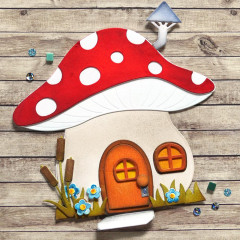 Metal Cutting Die - Mushroom House Folding Card