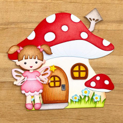 Metal Cutting Die - Mushroom House Folding Card