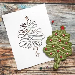 Metal Cutting Die - Flourished Christmas Tree