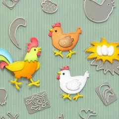 Metal Cutting Die - Hen and Rooster